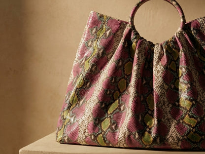 Multi Color Snakeskin Tote Bag – Large Shoulder Purse