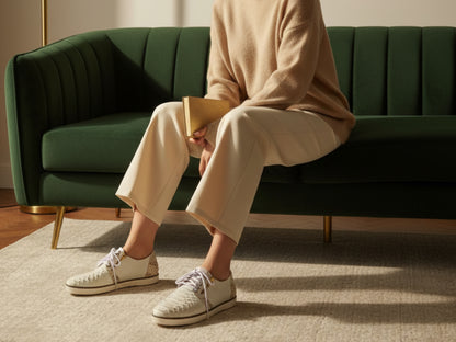 White Python Snakeskin Sneakers: Unisex Casual Designer Style