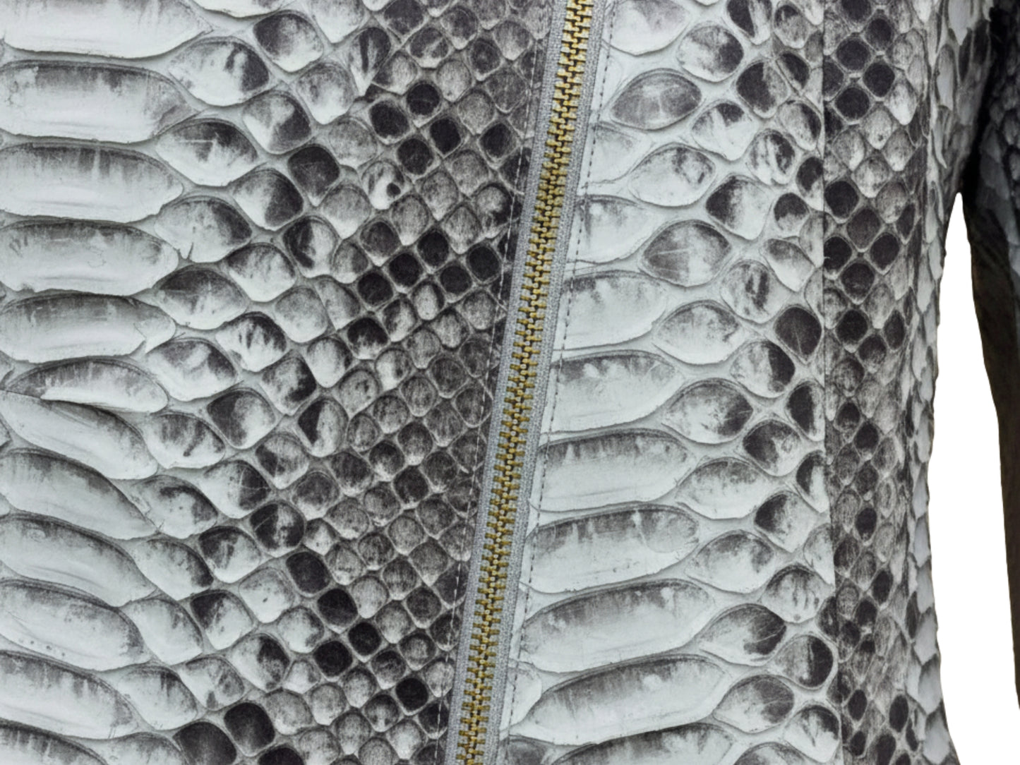 Genuine Python Snakeskin Jacket: Asymmetrical Zip