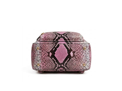 Blush Pink Python Snakeskin Backpack Purse