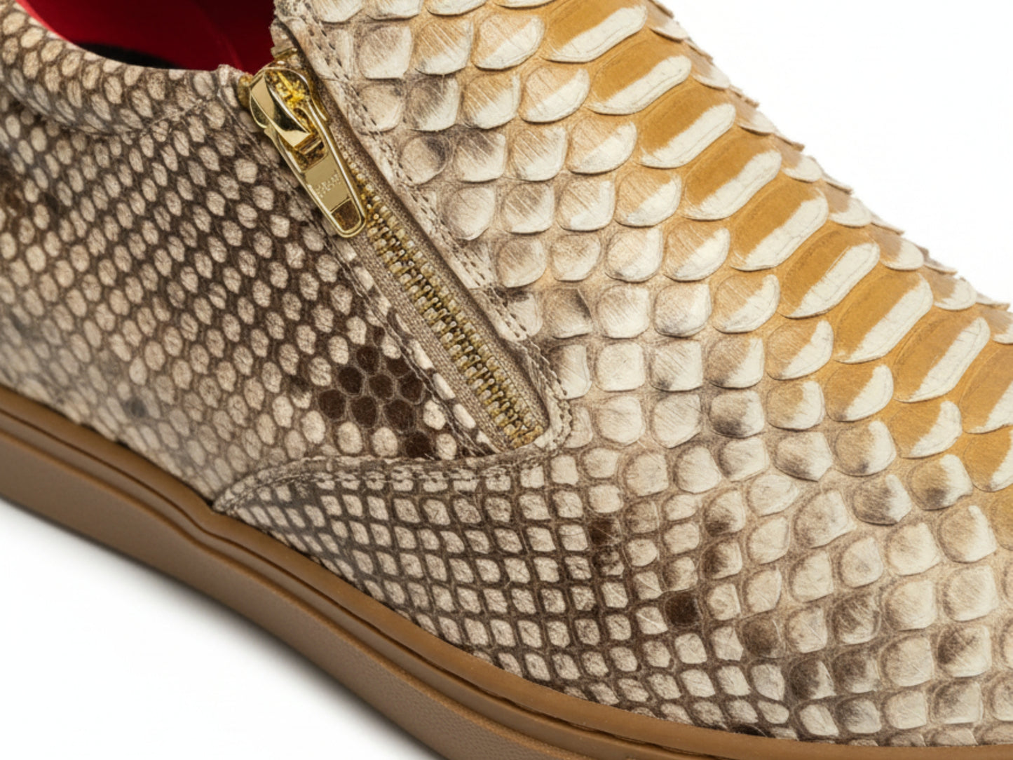 Genuine Python Snakeskin Shoes: Handmade Real Exotic Leather Sneakers