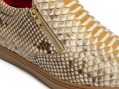 Genuine Python Snakeskin Shoes: Handmade Real Exotic Leather Sneakers