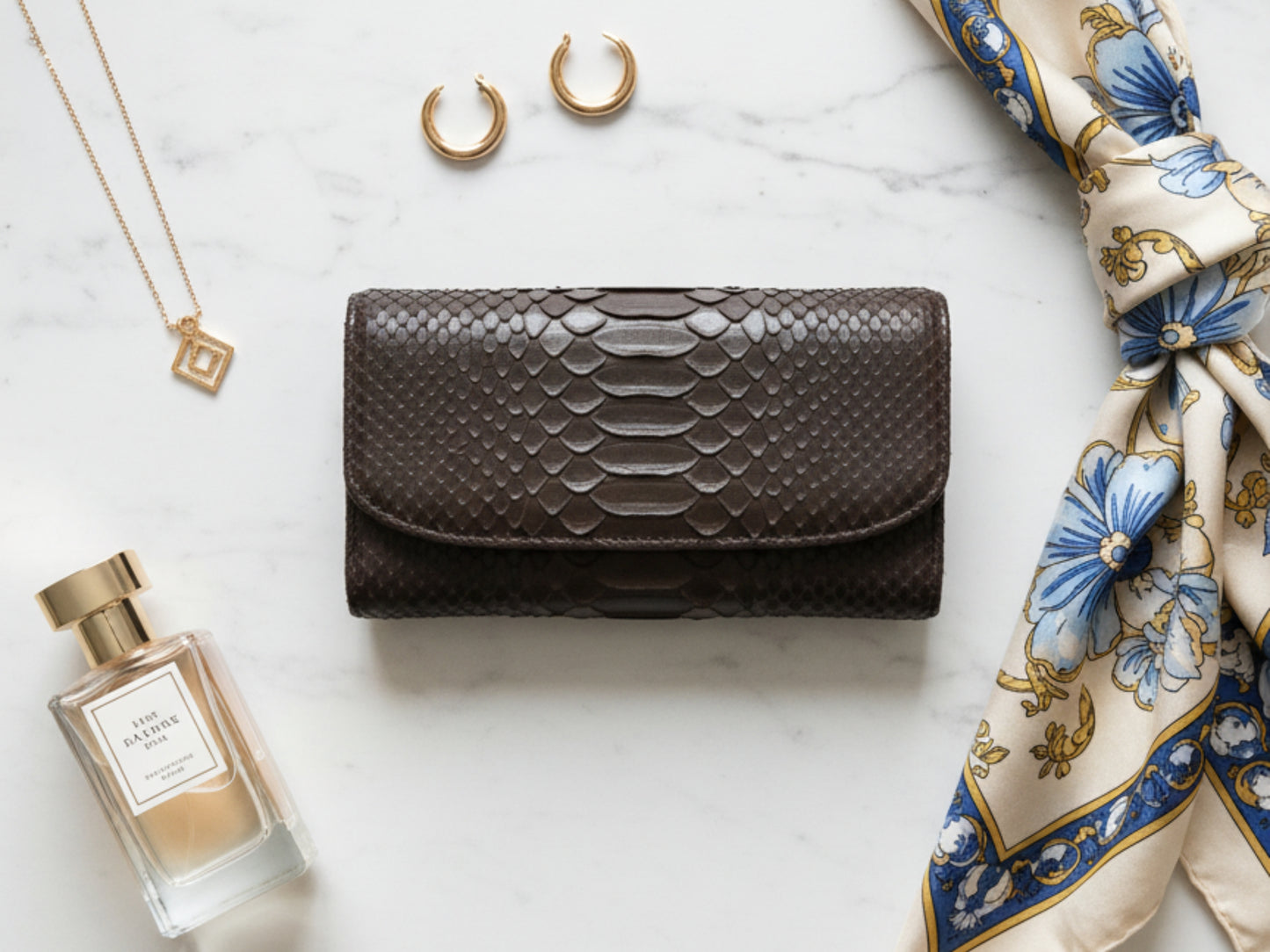 Luxury Genuine Python Snakeskin Wallet for Women: Exotic Skin Purse Gift