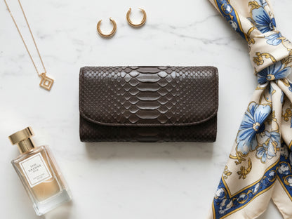Luxury Genuine Python Snakeskin Wallet for Women: Exotic Skin Purse Gift