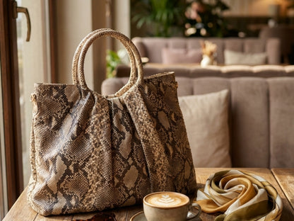 Brown Snakeskin Hobo Bag