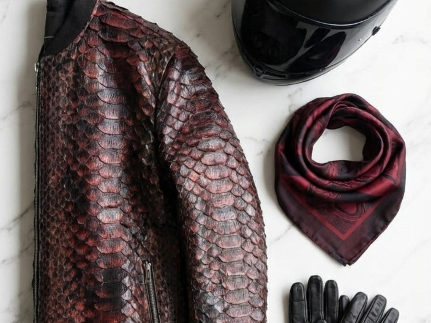 King Scales Snakeskin Bomber Jacket