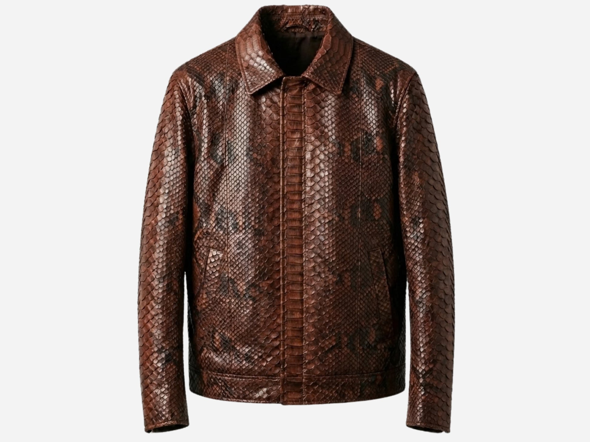Brown Exotic Python Snakeskin Jacket