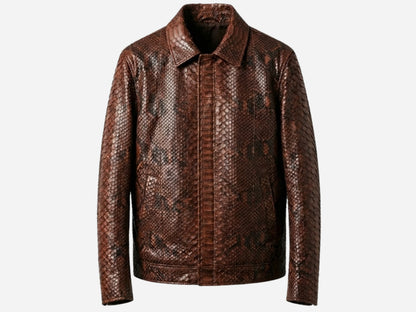 Brown Exotic Python Snakeskin Jacket