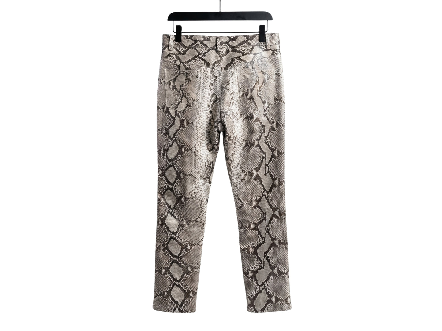 Genuine Python Snakeskin Suit Set | Natural Gray Leather Blazer & Pants