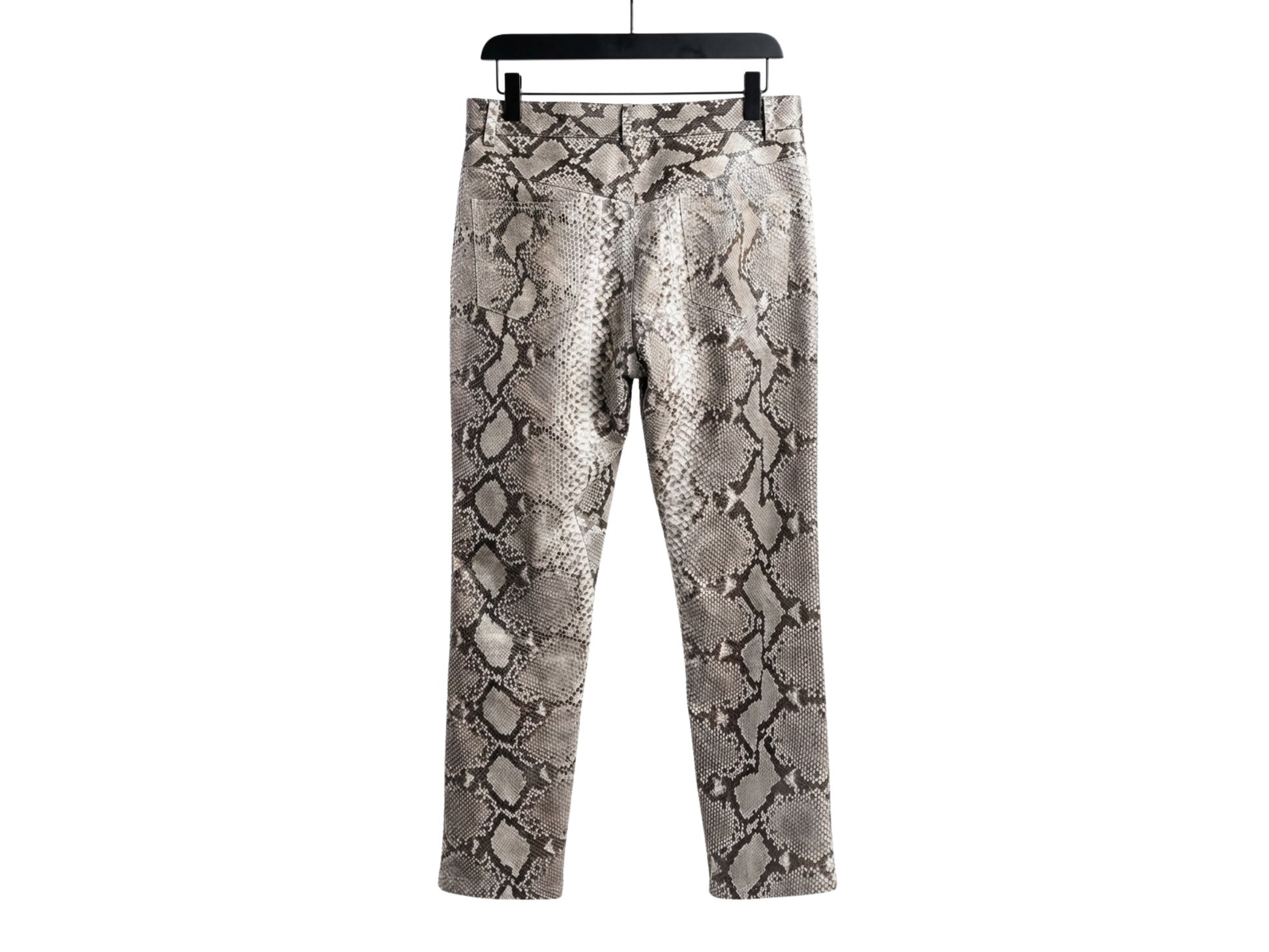 Genuine Python Snakeskin Suit Set | Natural Gray Leather Blazer & Pants