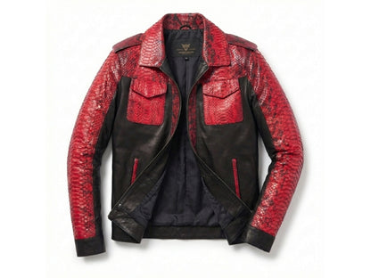 Red Python Snakeskin Jacket