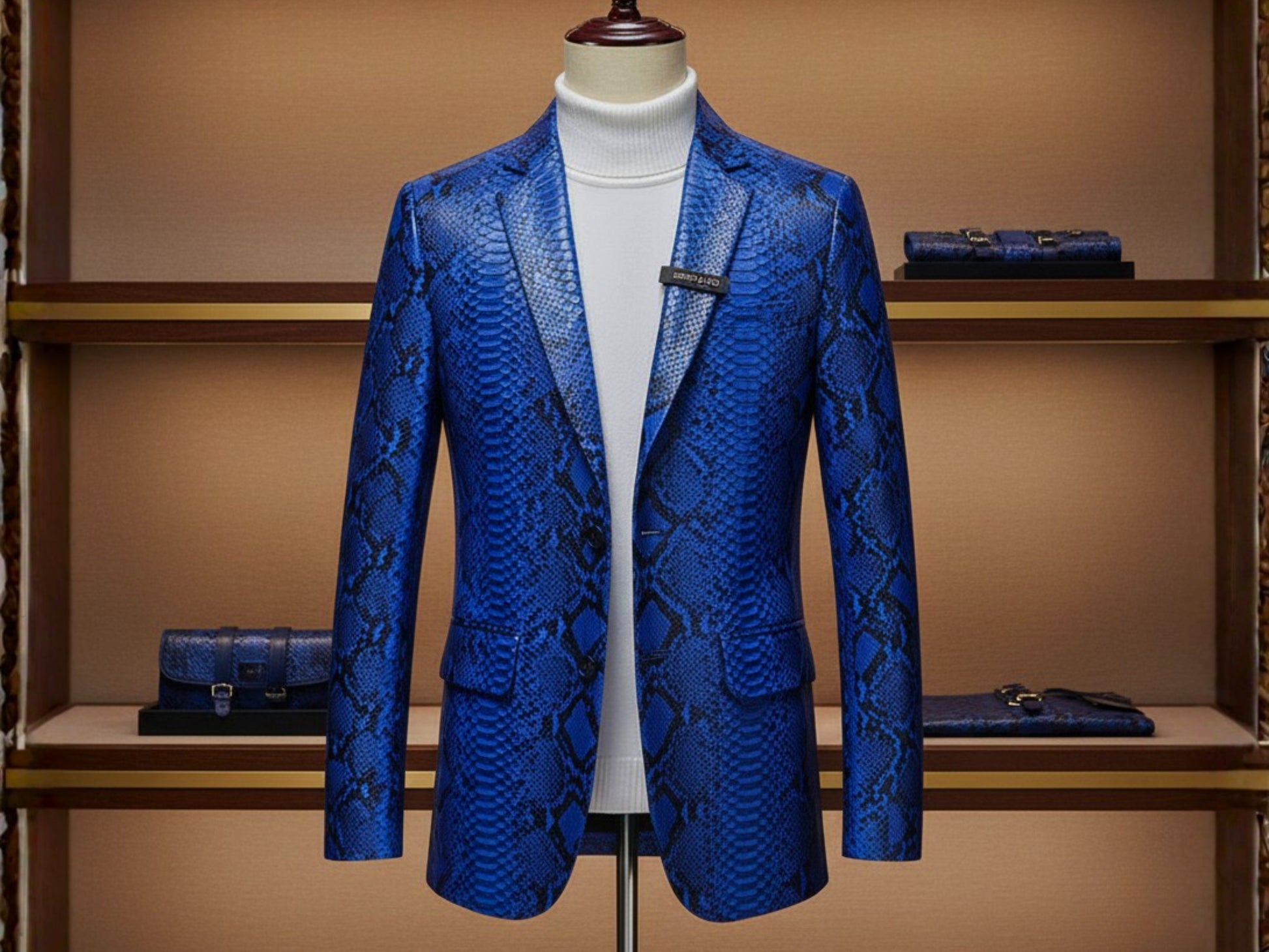 Men’s Snakeskin Blazer – Luxury Python Suit Jacket