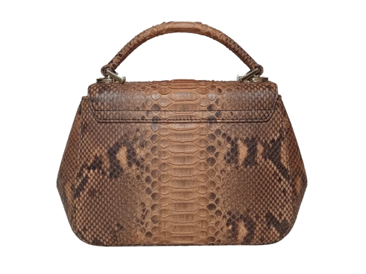 Luxury Genuine Python Snakeskin Top Handle Bag: Exotic Brown, Black, White & Green Leather Purse