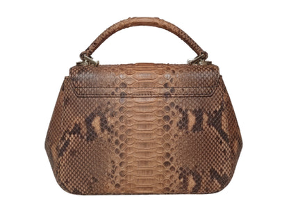 Luxury Genuine Python Snakeskin Top Handle Bag: Exotic Brown, Black, White & Green Leather Purse