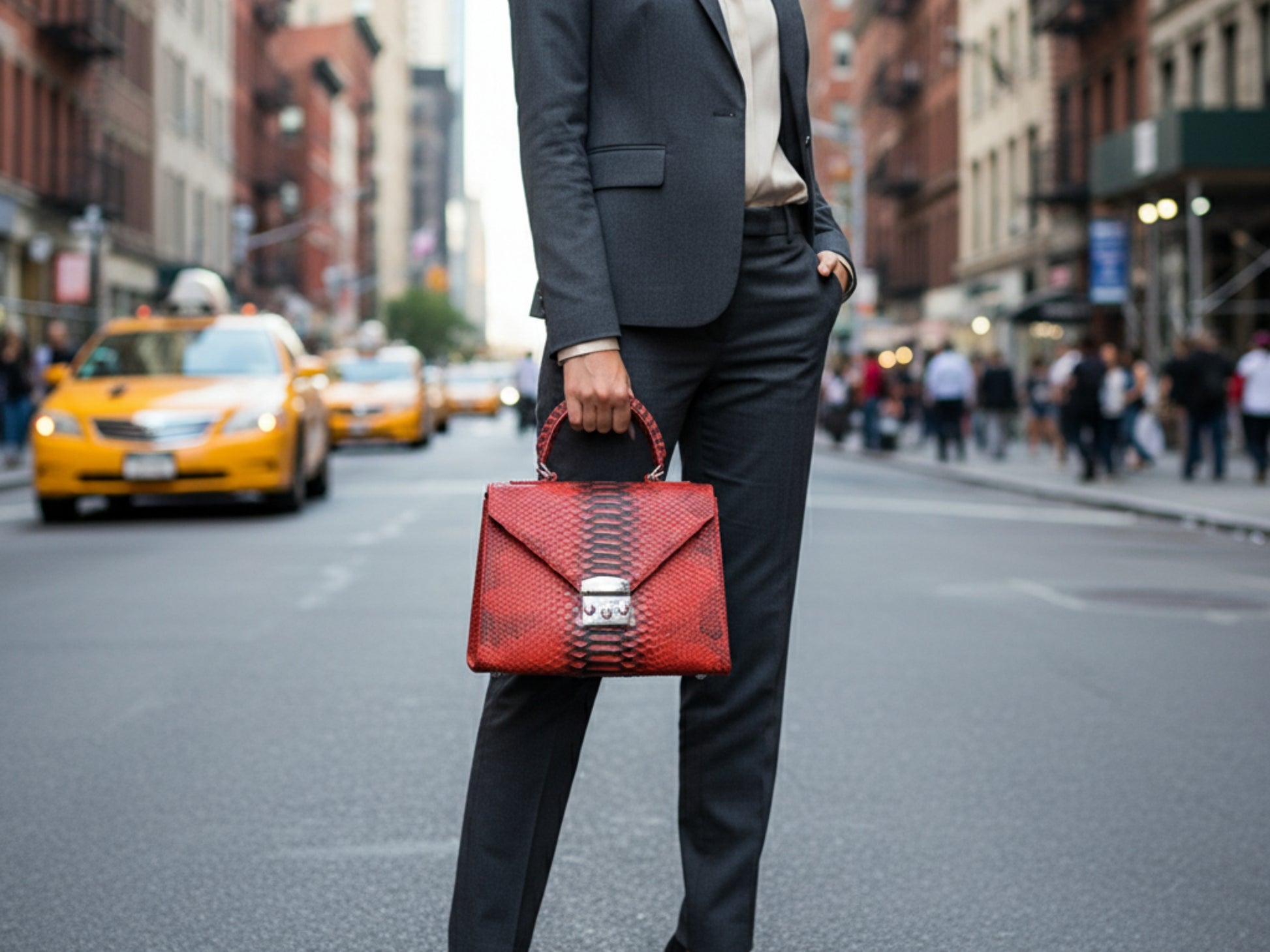 Genuine Python Leather Top Handle Bag: Elegant Handmade Designer Purse