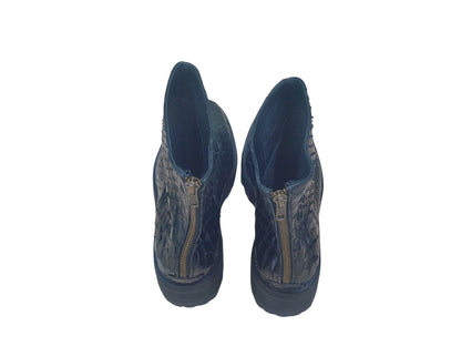 Fashion Snakeskin Leather Boots - 1