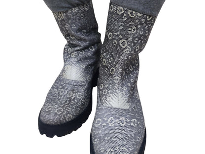 Genuine Lizard Skin Leather Boots - 6