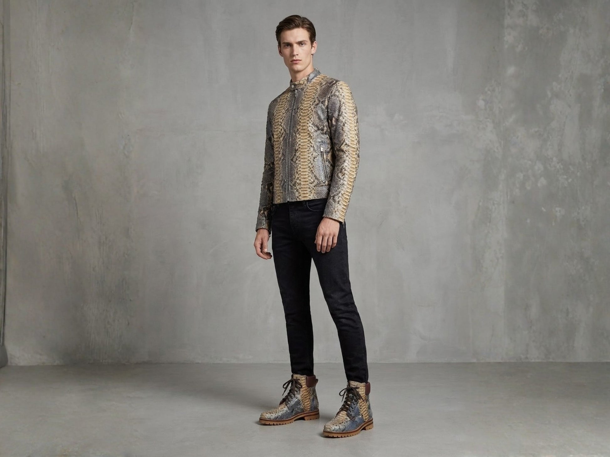 Multi-Color Snakeskin Python Leather Boots