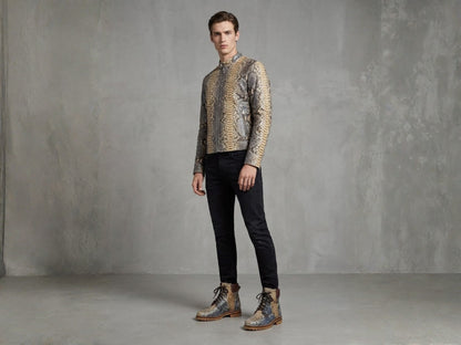 Multi-Color Snakeskin Python Leather Boots