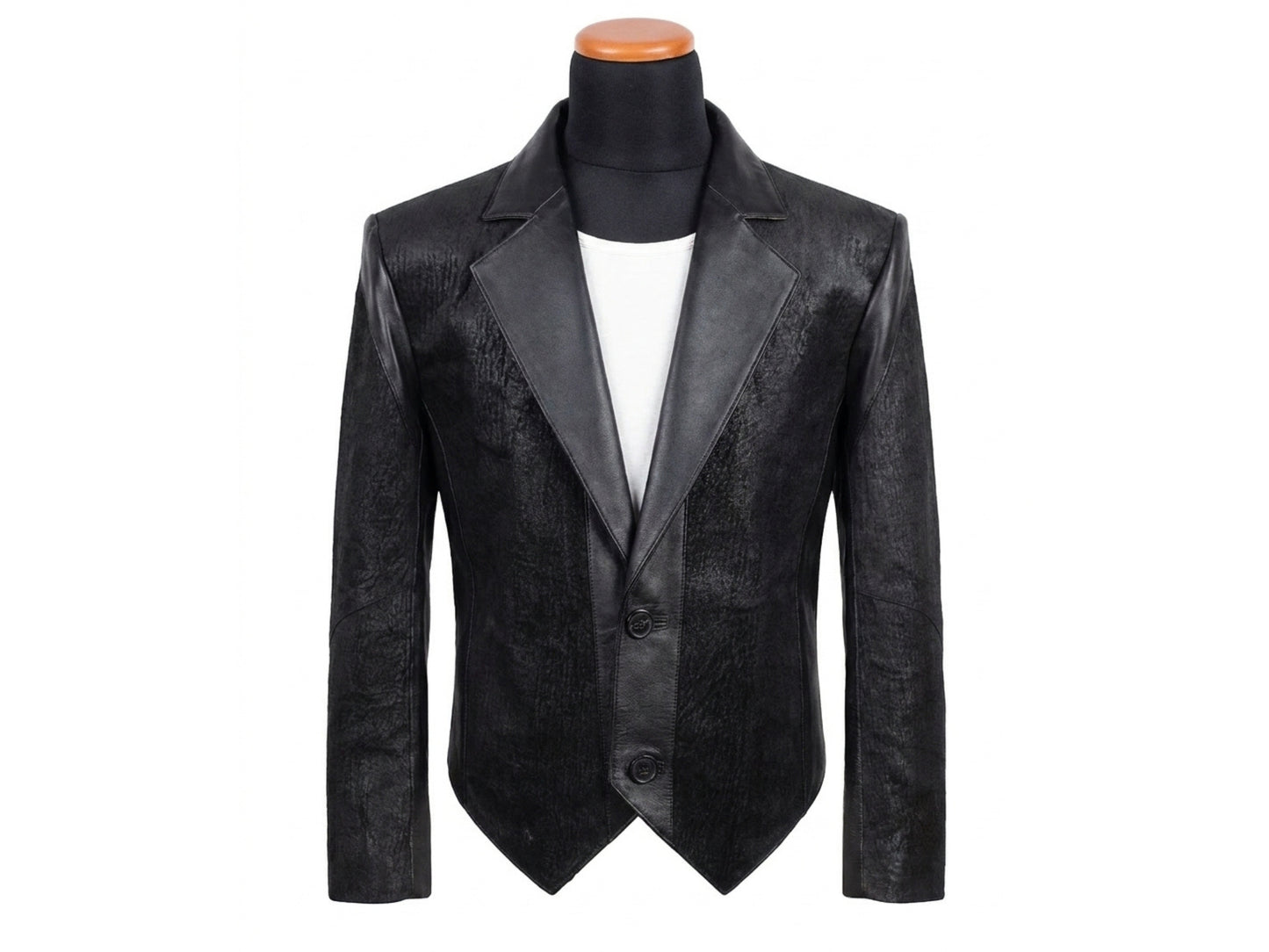 Genuine Shark Skin Suit Dress | Black Leather Blazer Pants