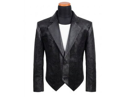 Genuine Shark Skin Suit Dress | Black Leather Blazer Pants