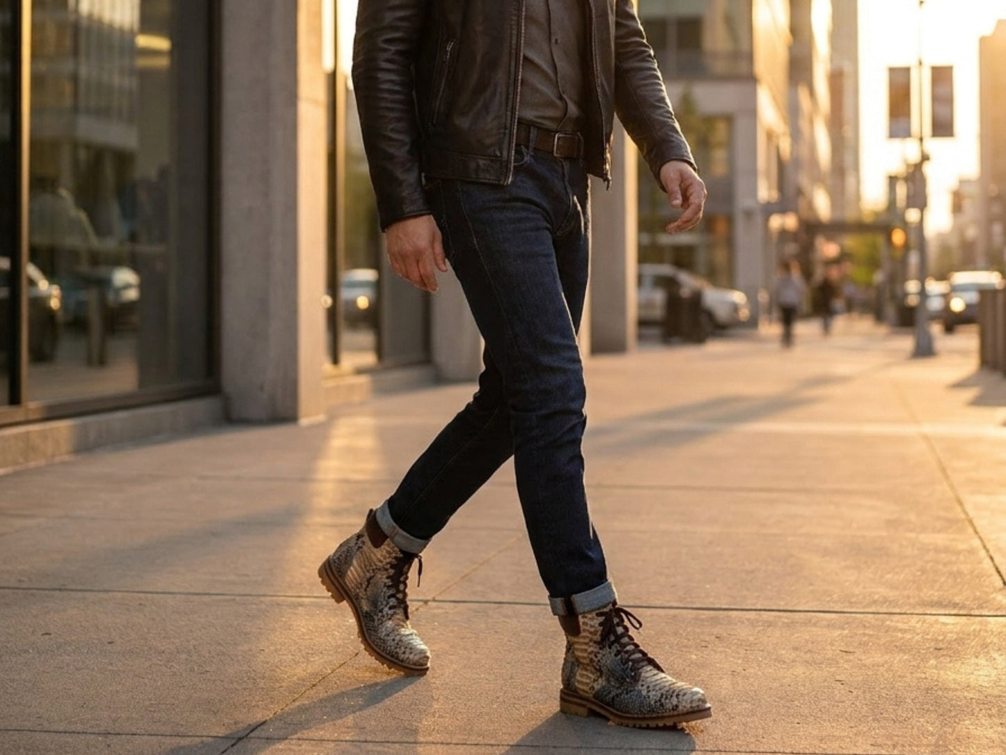 Multi-Color Snakeskin Python Leather Boots