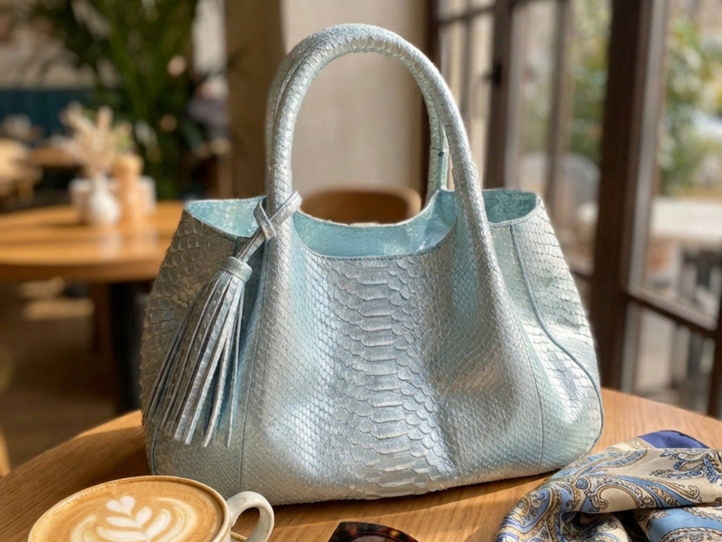 Luxury Genuine Python Snakeskin Women Tote