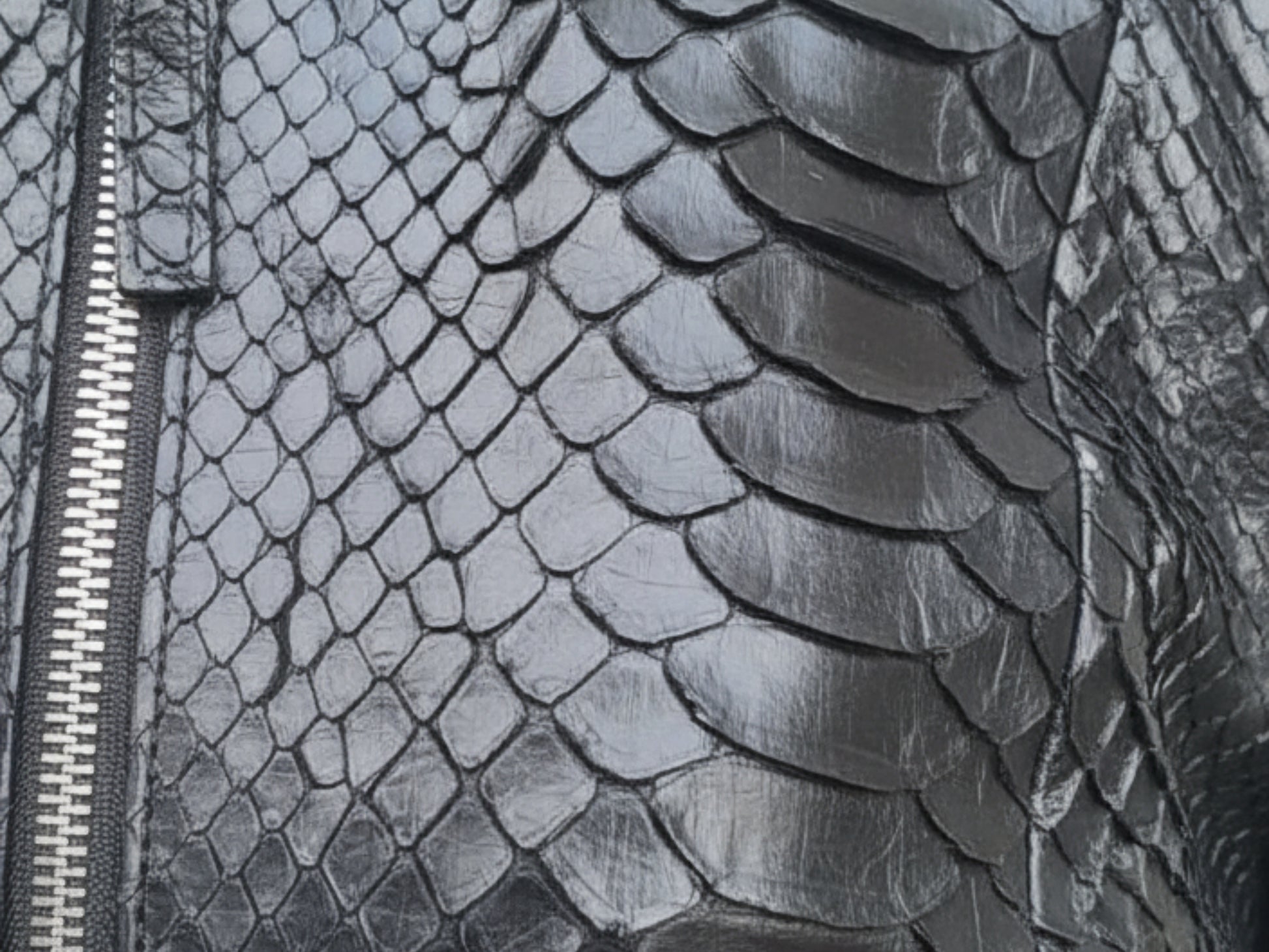 Genuine Python Snakeskin Women Biker Jacket