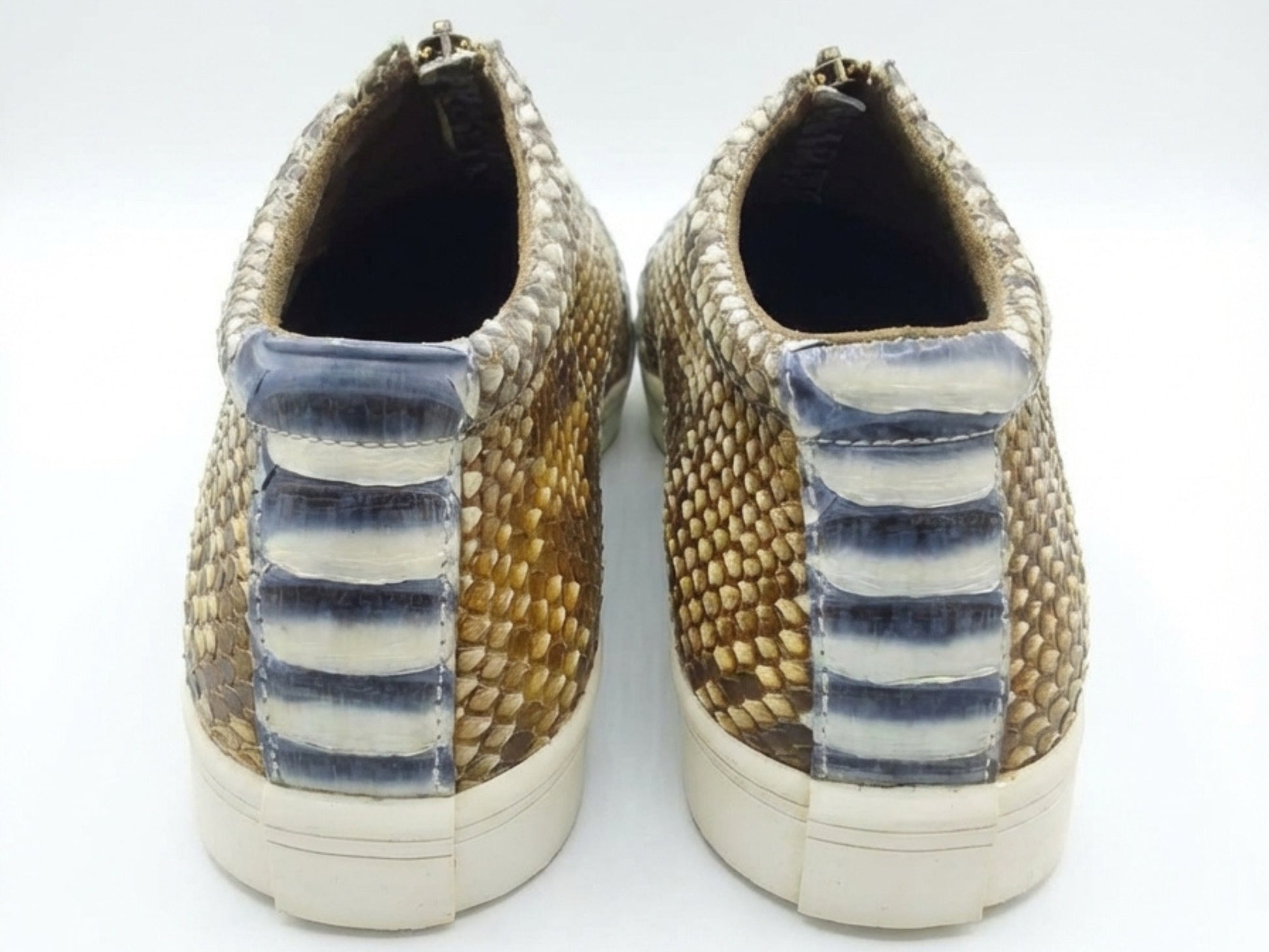 Genuine Python Snakeskin Zipper Loafers for Women