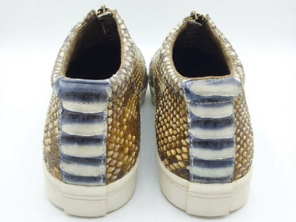 Genuine Python Snakeskin Zipper Loafers for Women