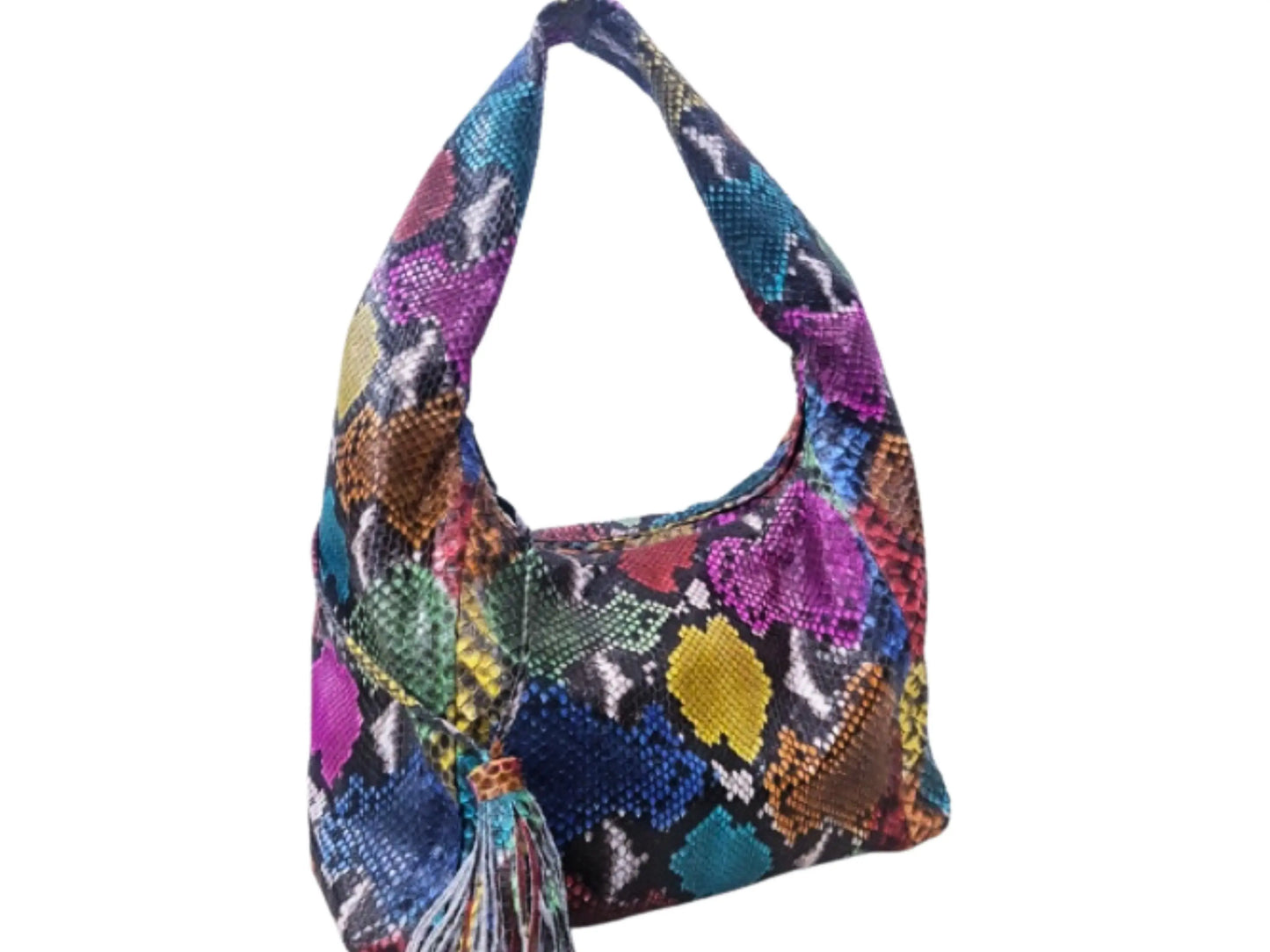 Snakeskin Hobo Handbag- Multi-Color- Python Jacket by LFM Fashion