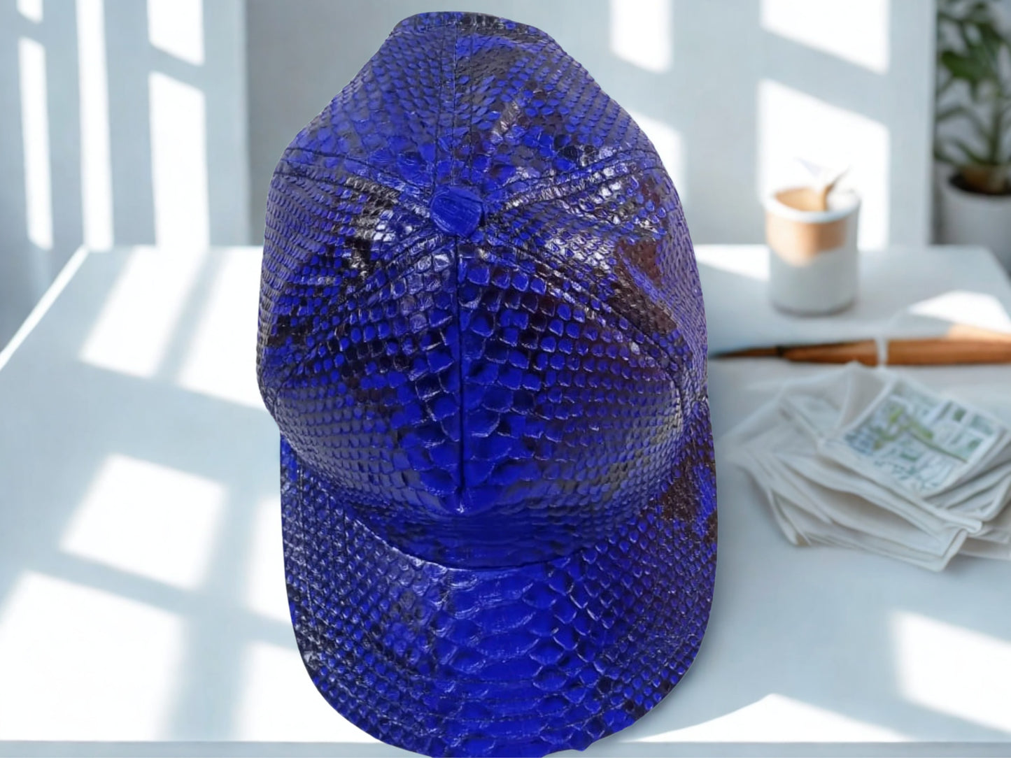 Snakeskin Trucker Hats on top view
