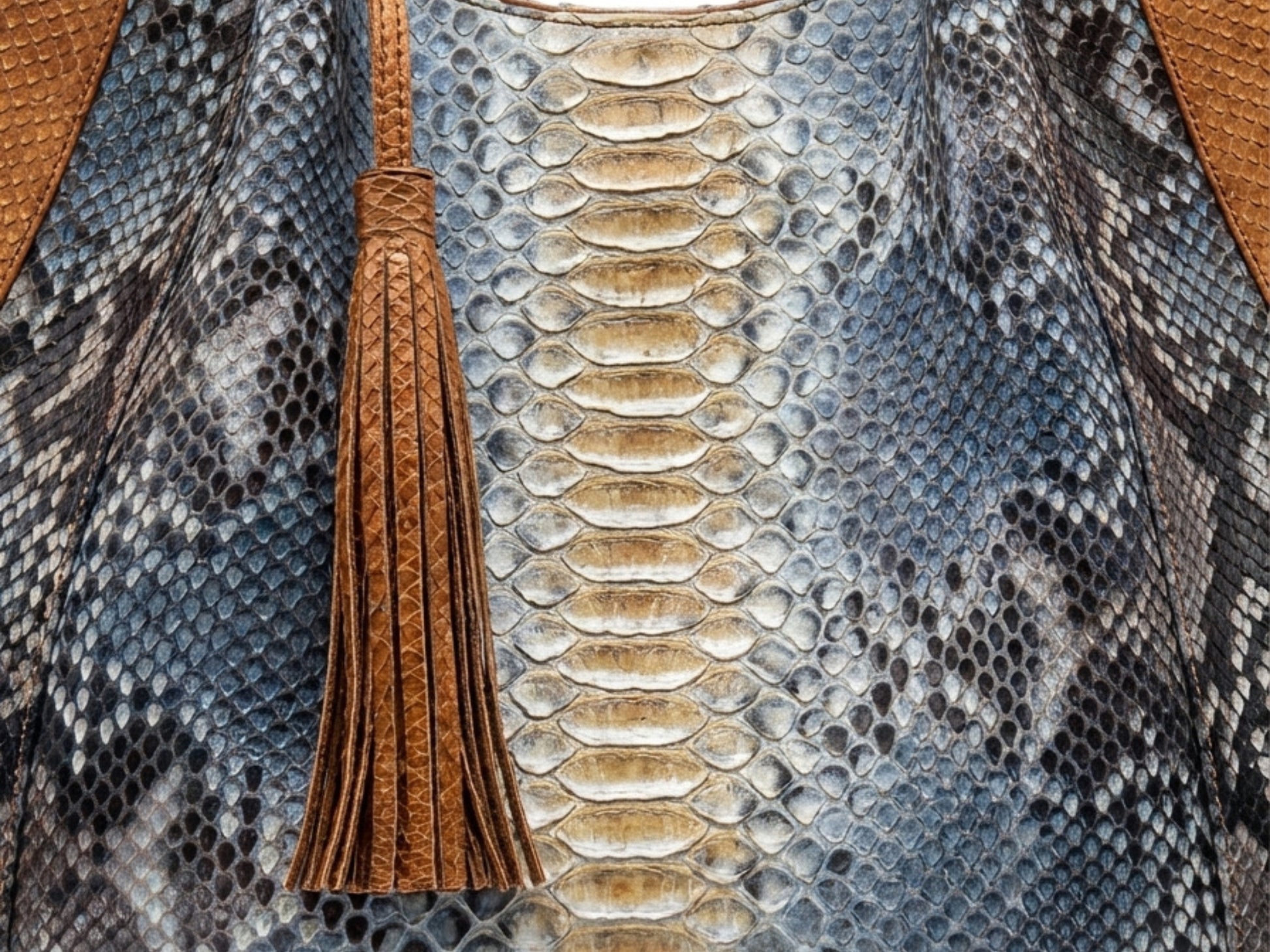 Multi Color Python Snakeskin Tote Leather Bag