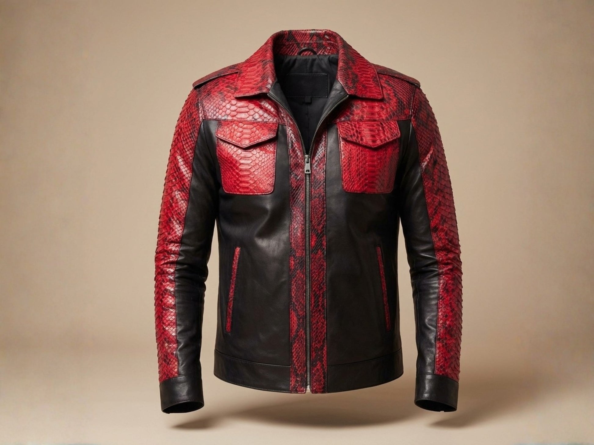 Red Python Snakeskin Jacket