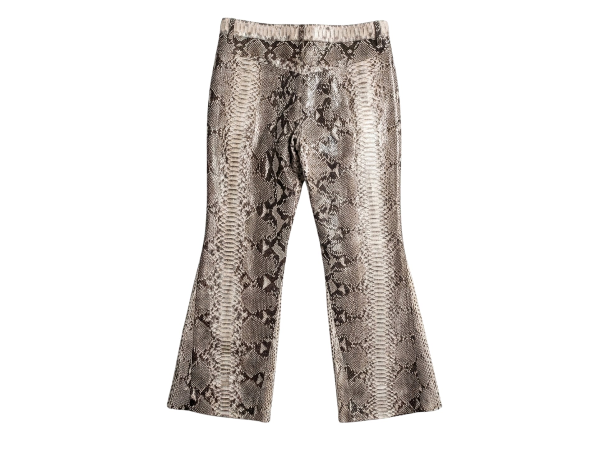 Men Snakeskin Flared Pants