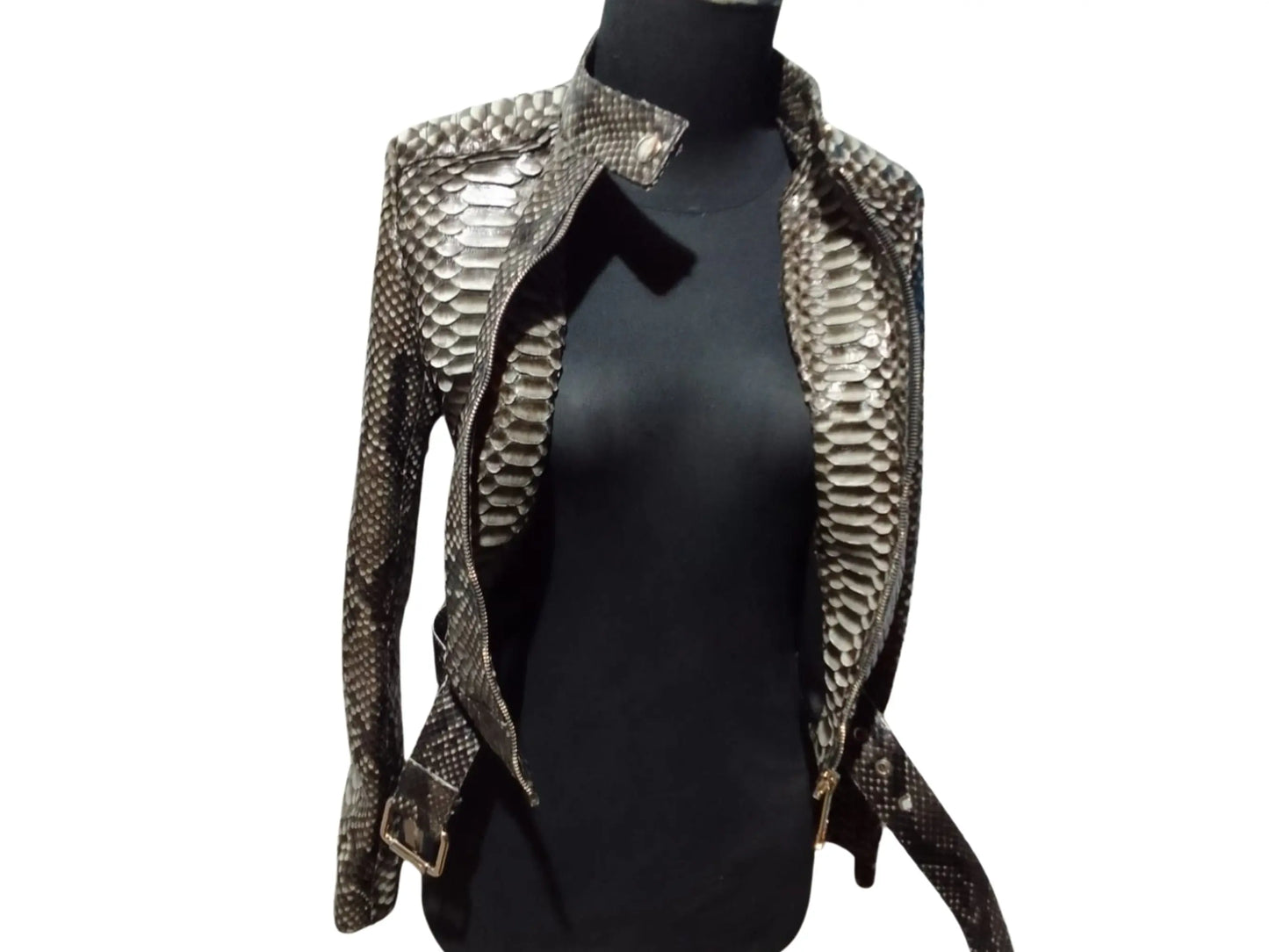 Slim fit Motorcycle Leather Jacket for Women - Python Jacket by LFM Fashion