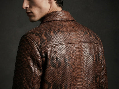 Brown Exotic Python Snakeskin Jacket