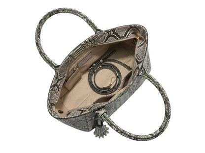Natural Gray Python Snakeskin Tote Leather Bag