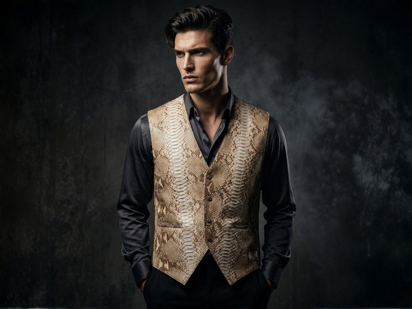 Genuine Python Snakeskin Leather Vest: Himalayan Waistcoat