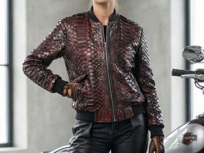 King Scales Snakeskin Bomber Jacket