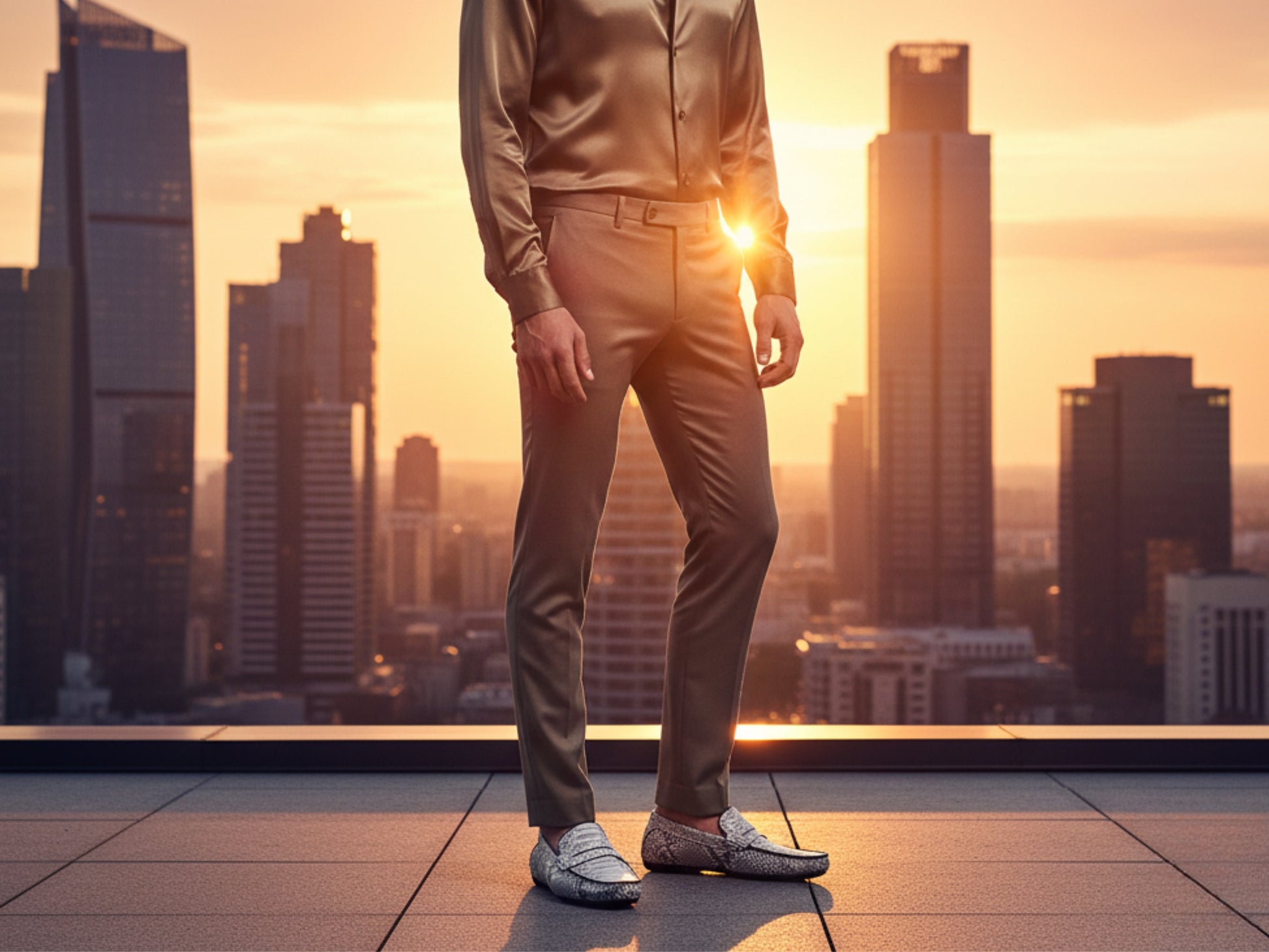 Genuine Python Snakeskin Loafers: Natural Gray Unisex Slip-On Shoes