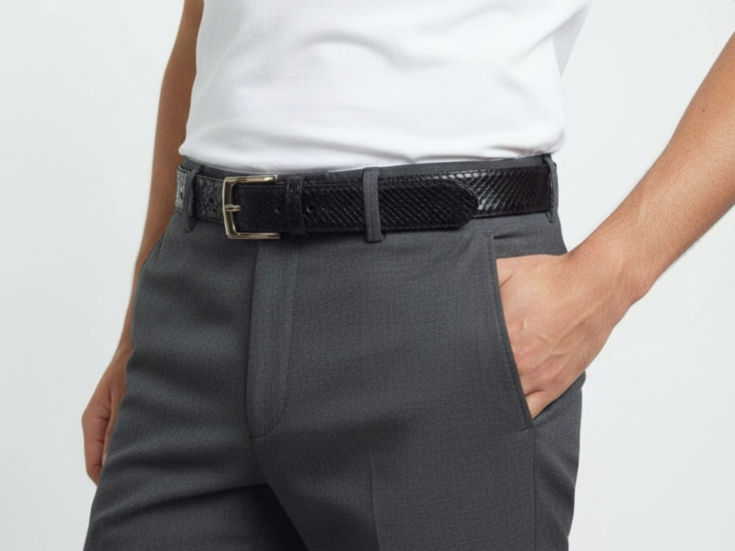 Luxury Genuine Python Snakeskin Belt for Men: Real Exotic Leather Belt