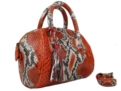 Terracotta - Gavinci Genuine Python Snakeskin Leather Bag for Women