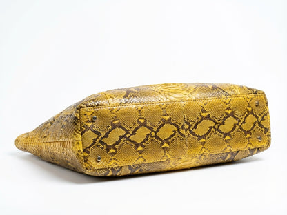 Yellow Snakeskin Tote Bag – Large Shoulder Purse