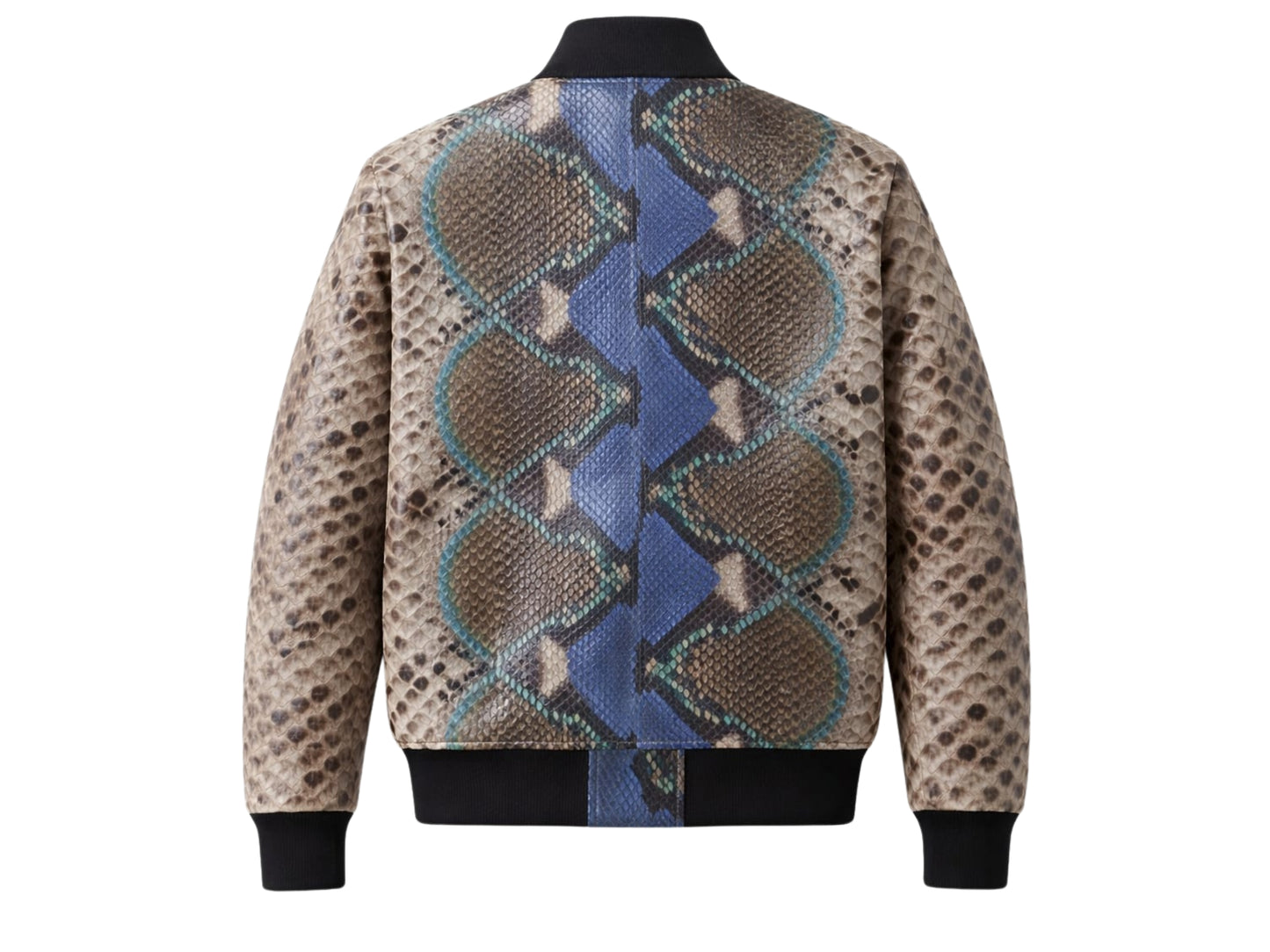Premium Multi-Color Python Snakeskin Bomber Jacket