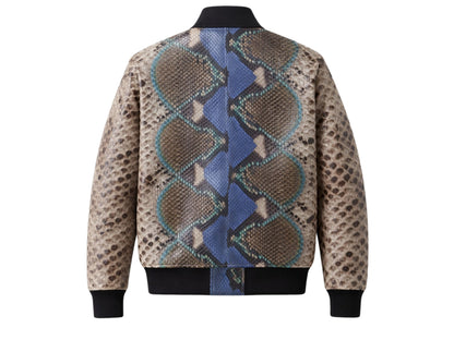 Premium Multi-Color Python Snakeskin Bomber Jacket