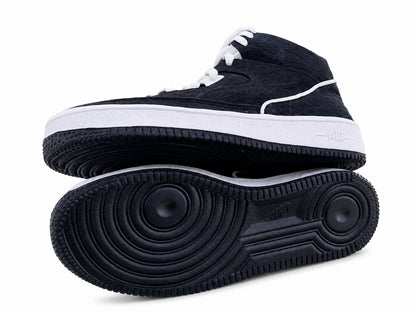 Black Shark Skin Leather High-Top Sneakers