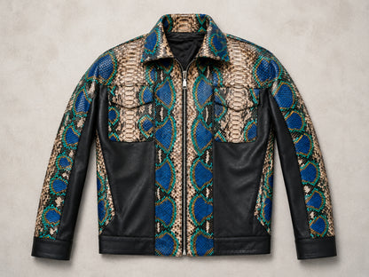 Multi Color Python Snakeskin Jacket