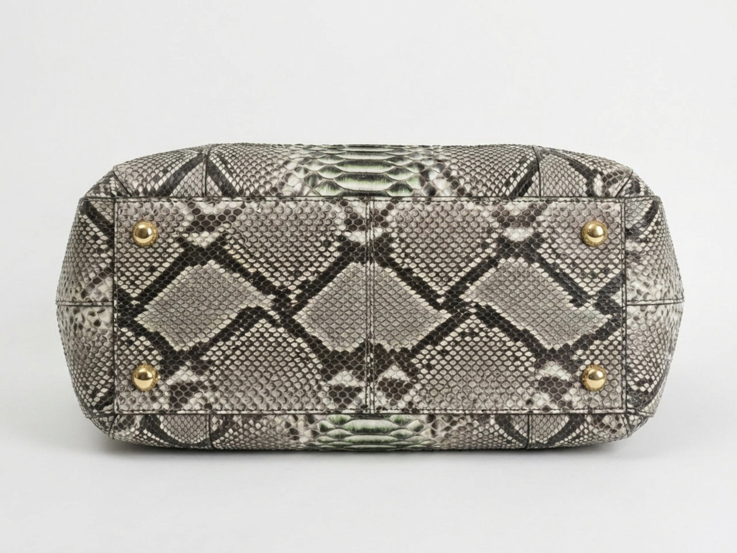 Natural Gray Python Snakeskin Tote Leather Bag