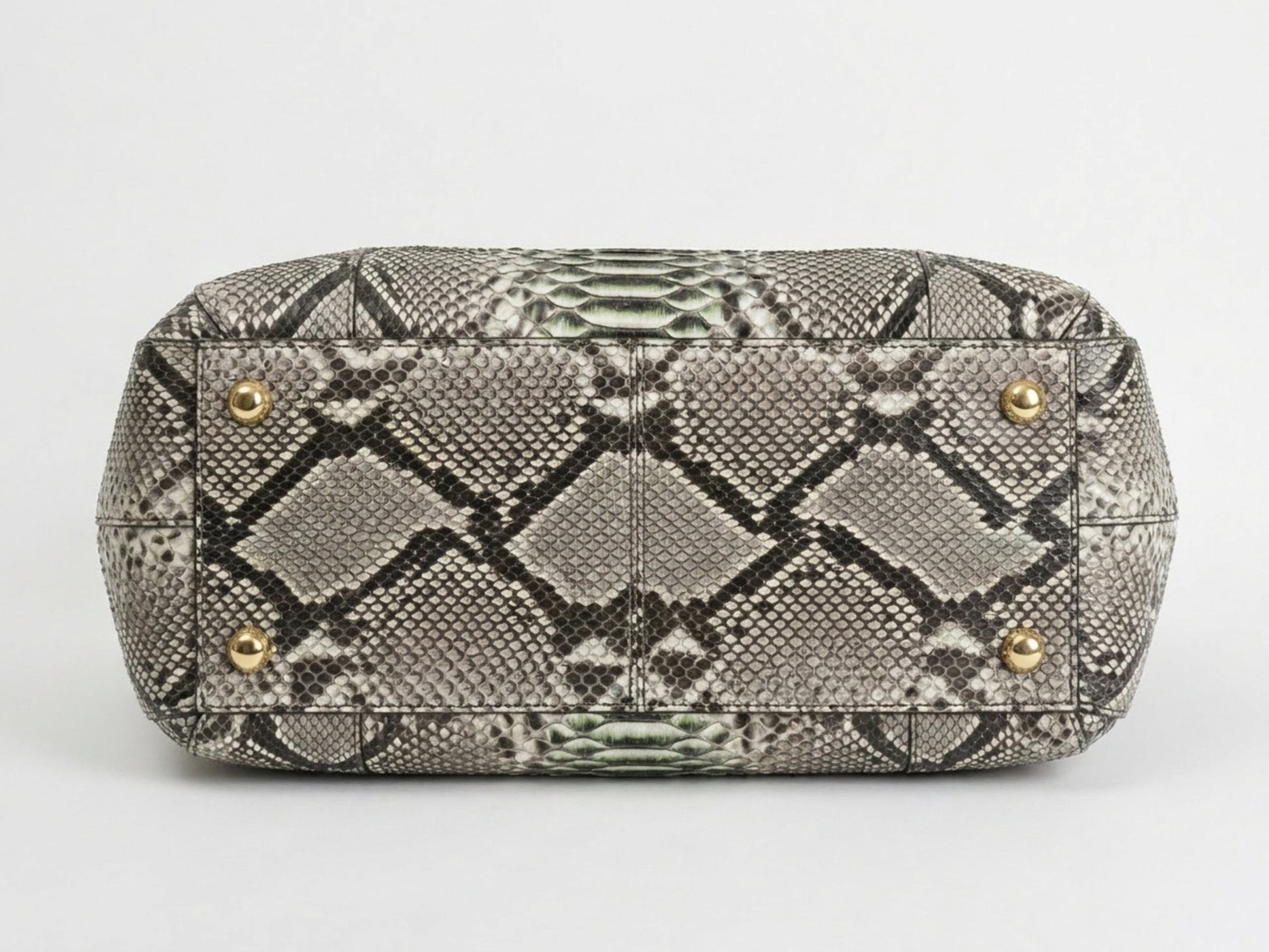 Natural Gray Python Snakeskin Tote Leather Bag
